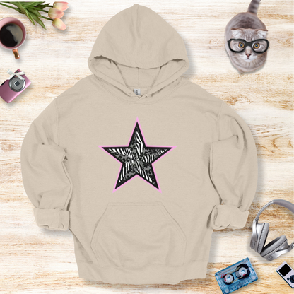 Lace And Leopard Star Print Hoodie