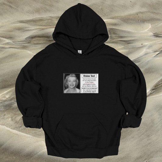 Einstein or Marilyn Monroe Vision Test Hoodie