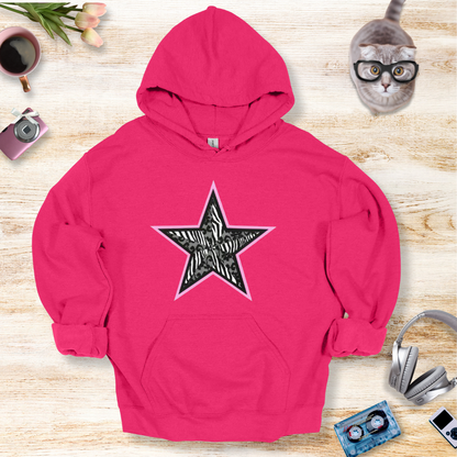 Lace And Leopard Star Print Hoodie