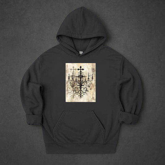 Gothic Filigree Crosses Hoodie