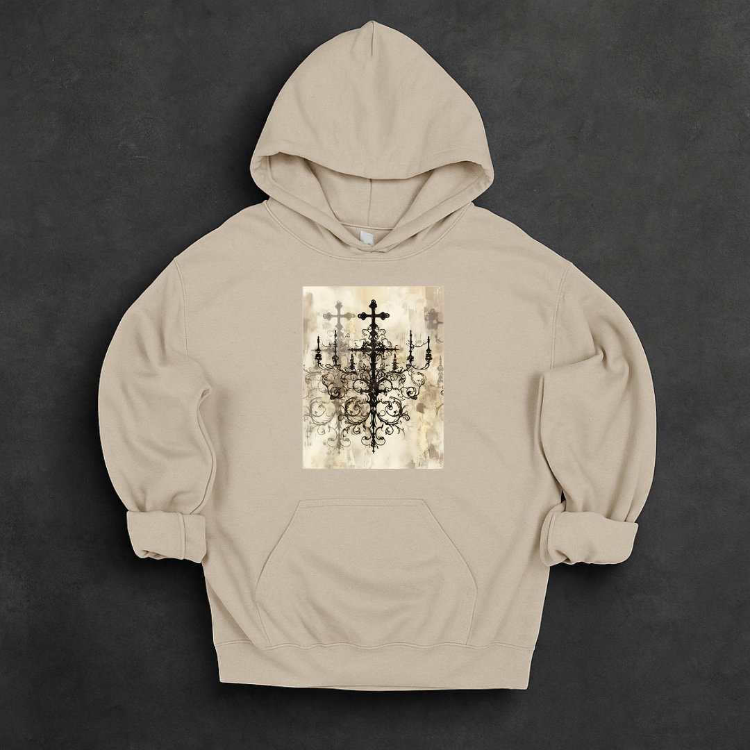 Gothic Filigree Crosses Hoodie