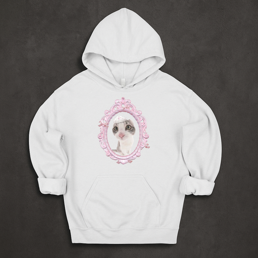 Grey Coquette Cat Hoodie